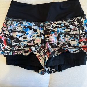 Lululemon size 2 lined multicolor shorts.